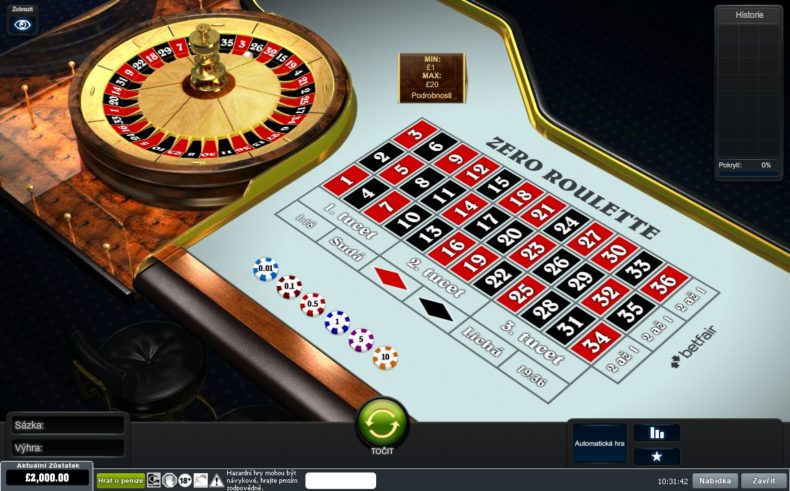 Zero Ruleta – nejlepší ruleta pro strategie Zero ruleta - Betfair casino