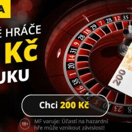 Za registraci 200 Kč do casina Vegas od Fortuny