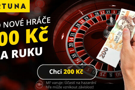 Za registraci 200 Kč do casina Vegas od Fortuny