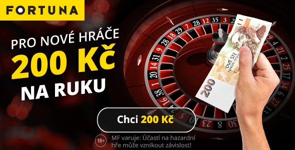 Za registraci 200 Kč do casina Vegas od Fortuny