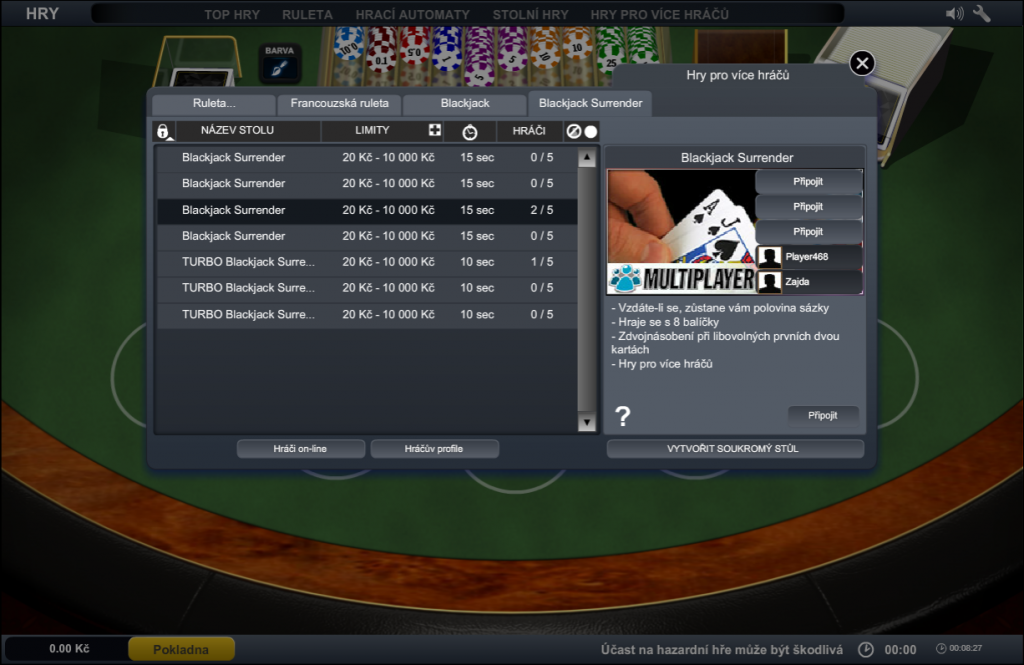 Ve Fortuně si nově zahrajete i ruletu a blackjack