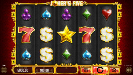 500 her zdarma na automatu Joker’s Five od Synot Games