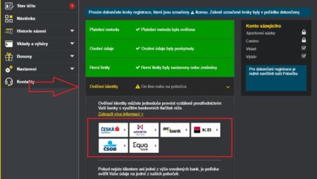Registraci v casinu od Fortuny dokončíte z domova online přes internet banku