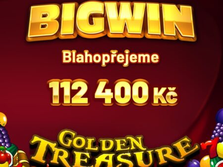 Reálný zaznam výhry 112 tisíc na automatu Golden Treasure