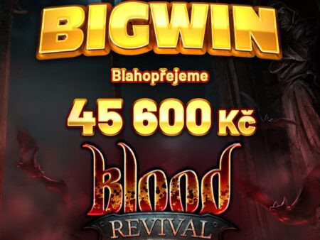 Reálný záznam výhry 45 600 Kč v bonusové hře na automatu Blood Revival