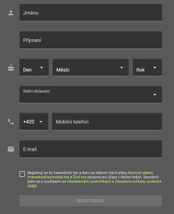 Registracni formular