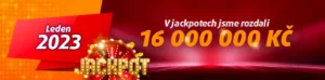 16 mega rozdalo casino Tipsport na lednových jackpotech