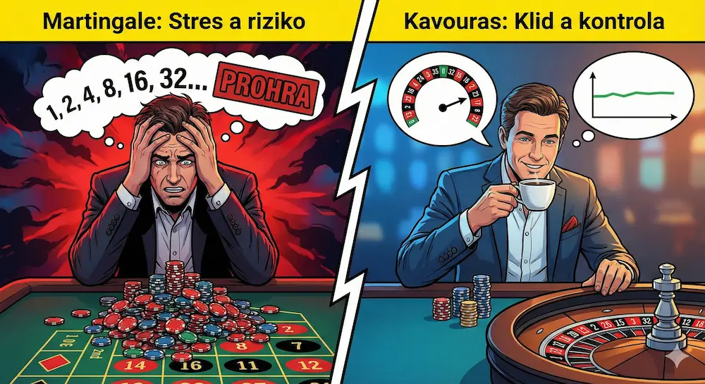 Martingale tě dostane do stresu, Kavouras ti dá klid. Vyber si moudře.