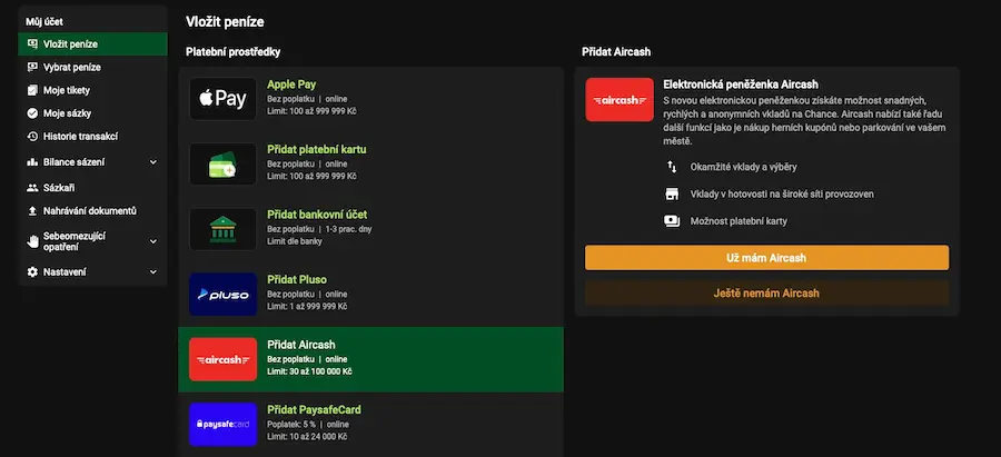 Chance platební metody: Kompletní průvodce